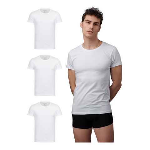 Burnell & Son T-Shirt Unterhemd Unterziehshirt Kurzarm und Rundhals für Herren aus Baumwolle (Packung, 3-tlg., 3er-Pack)