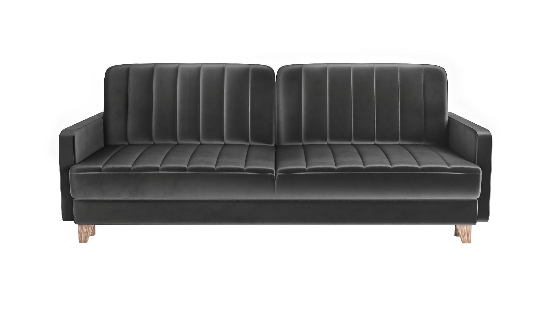 Bali 3-Sitzer Sofa mit Siblo Schlaffunktion Dreisitzer-Sofa Grau Ausklappbares Bettzeugbehälter - - 3-Sitzer