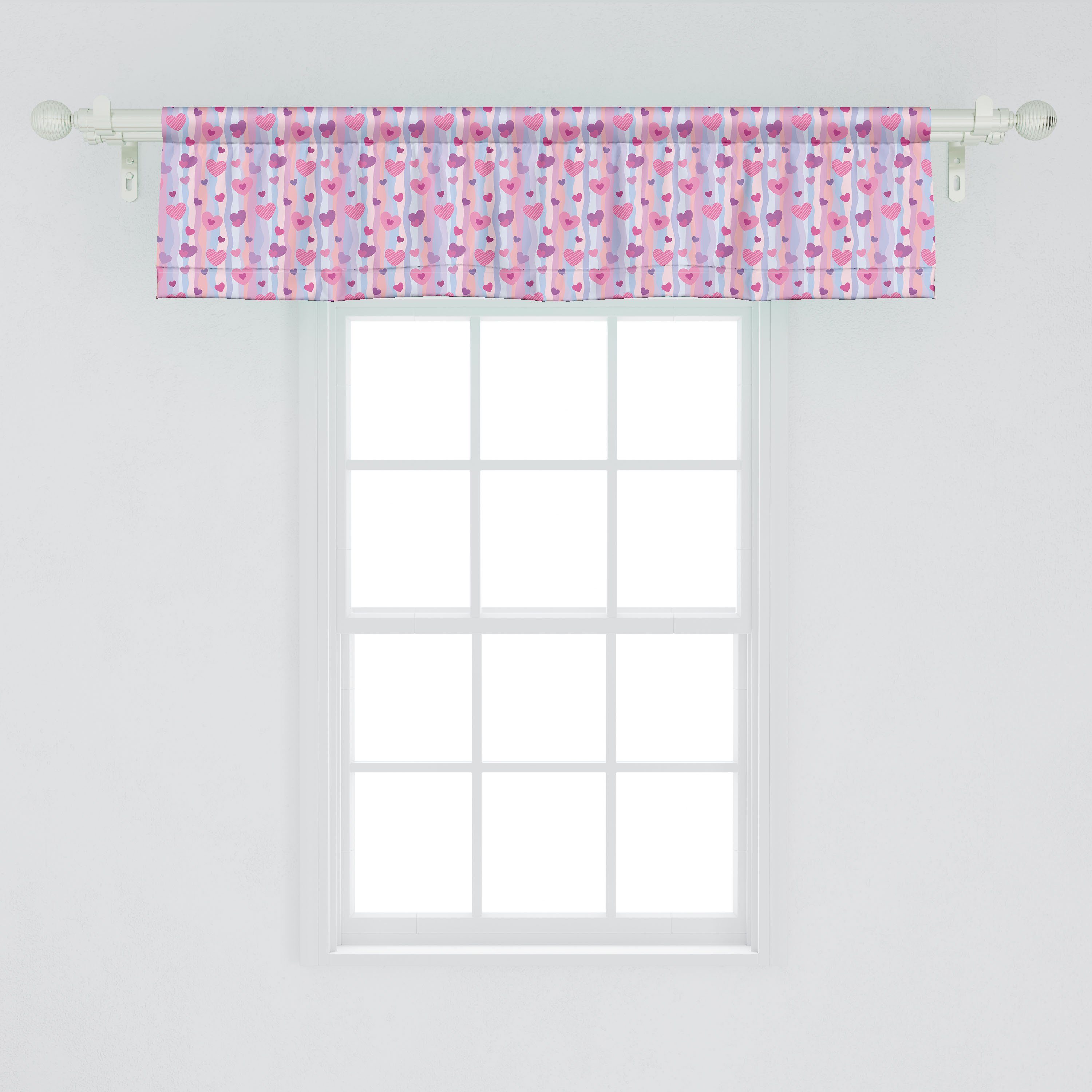 Scheibengardine Vorhang Volant Küche Dekor Composition mit Schlafzimmer Microfaser, sentimental Abakuhaus, für Lila Stangentasche