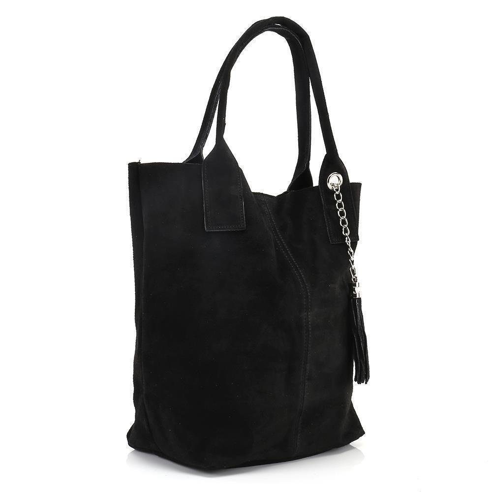 ITALYSHOP24 Schultertasche Made in Italy Damen Leder Shopper Schultertasche günstig online kaufen