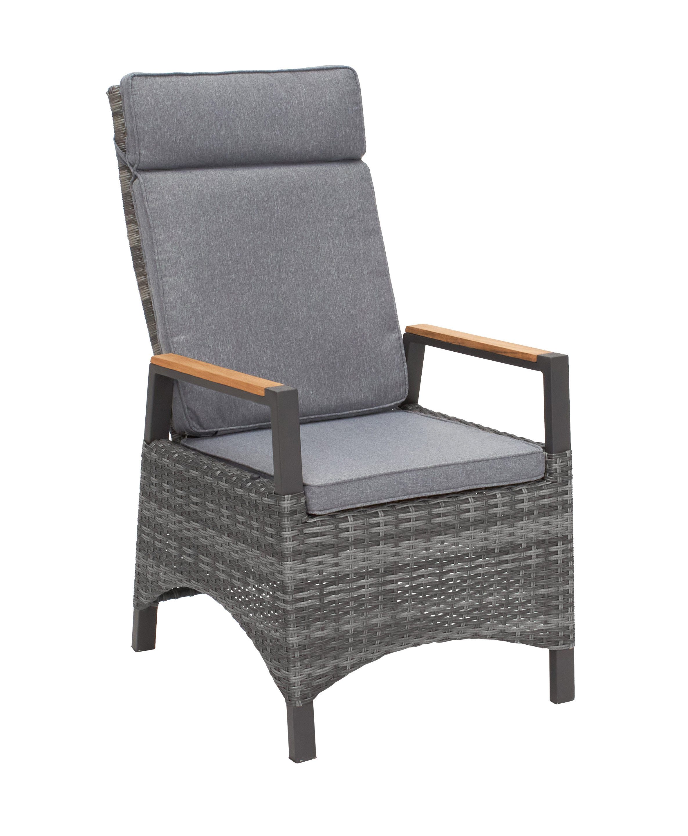 LC Garden Gartenstuhl LC Garden »Keramo« Gartenstuhl natur-grau verstellbar (2 St)