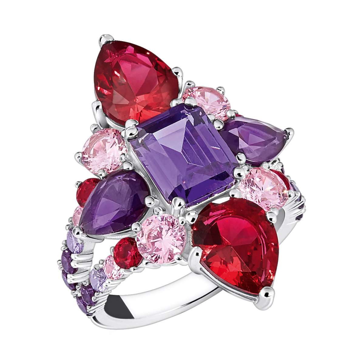 THOMAS SABO Silberring TR2441-477-7, Damenring Beerenfarbig