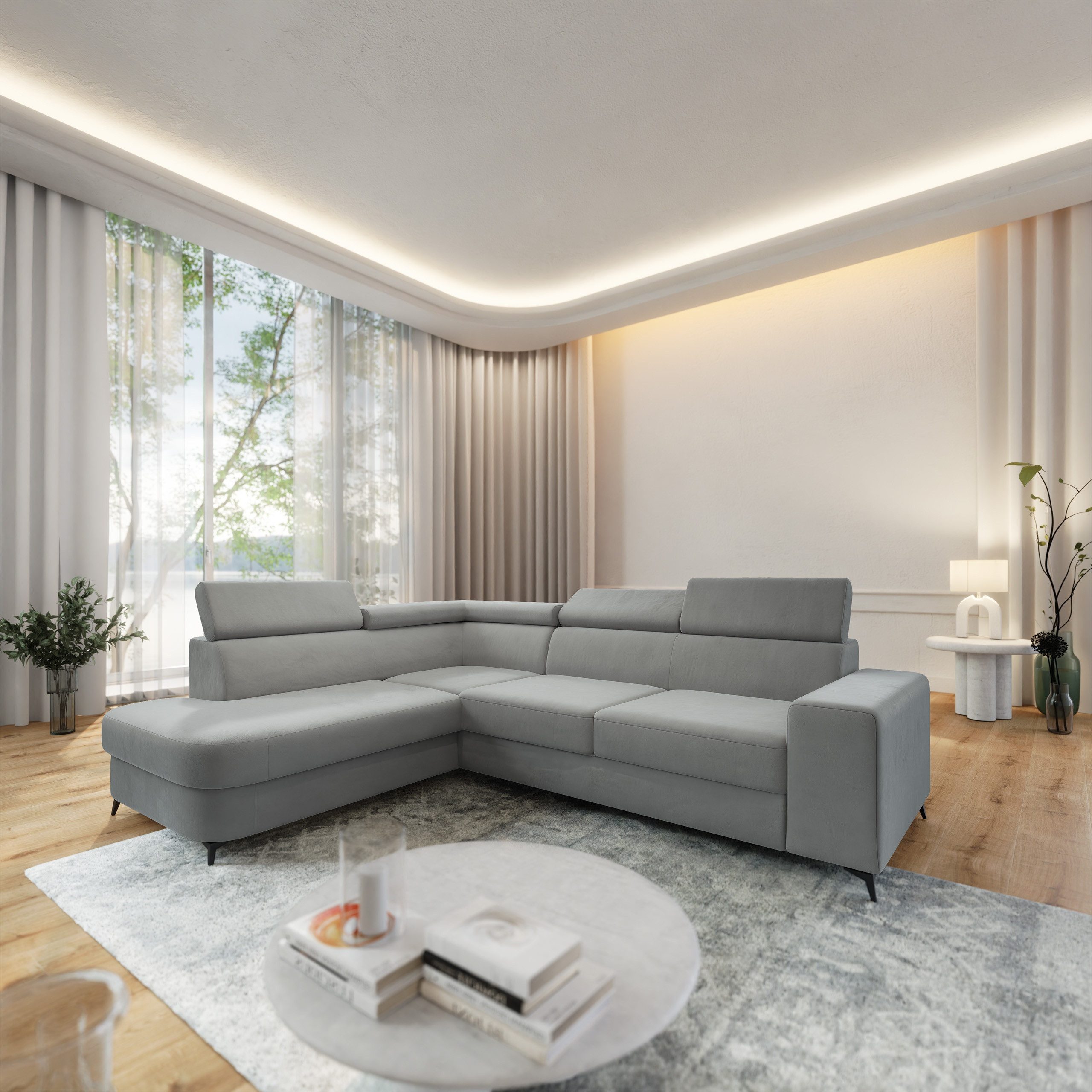 Masseno Ecksofa ALVORO mit Schlaffunktion L-Form, Sofa mit Bettkasten