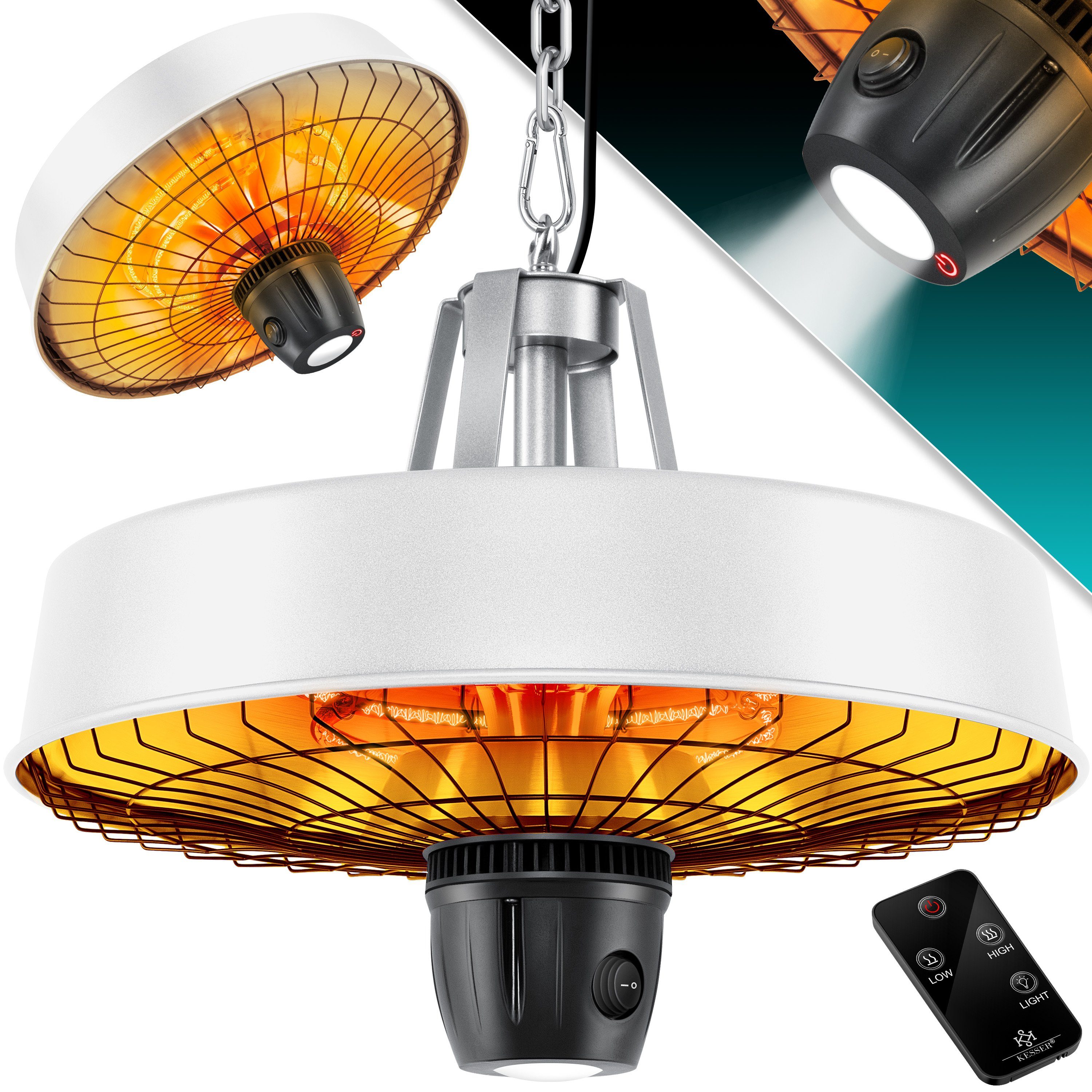 KESSER Heizgerät, Deckenheizstrahler Heizpilz Infrarot-Heizstrahler 2500W Terrassenstrahler mit kesser infrarot heizstrahler 2500w