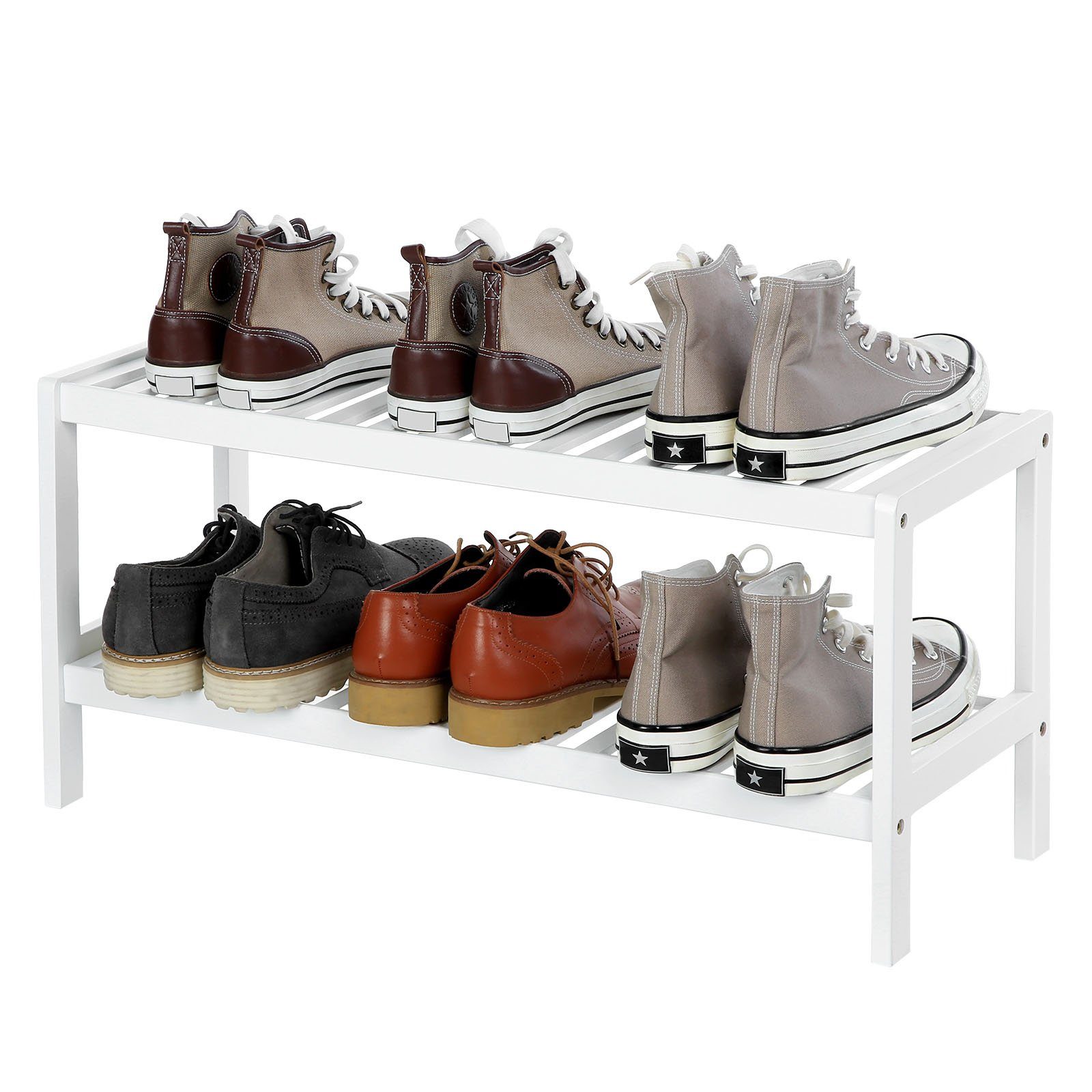 SONGMICS Schuhregal, Schuhregal Bambus Schuhablage mit 2 Ebenen günstig online kaufen