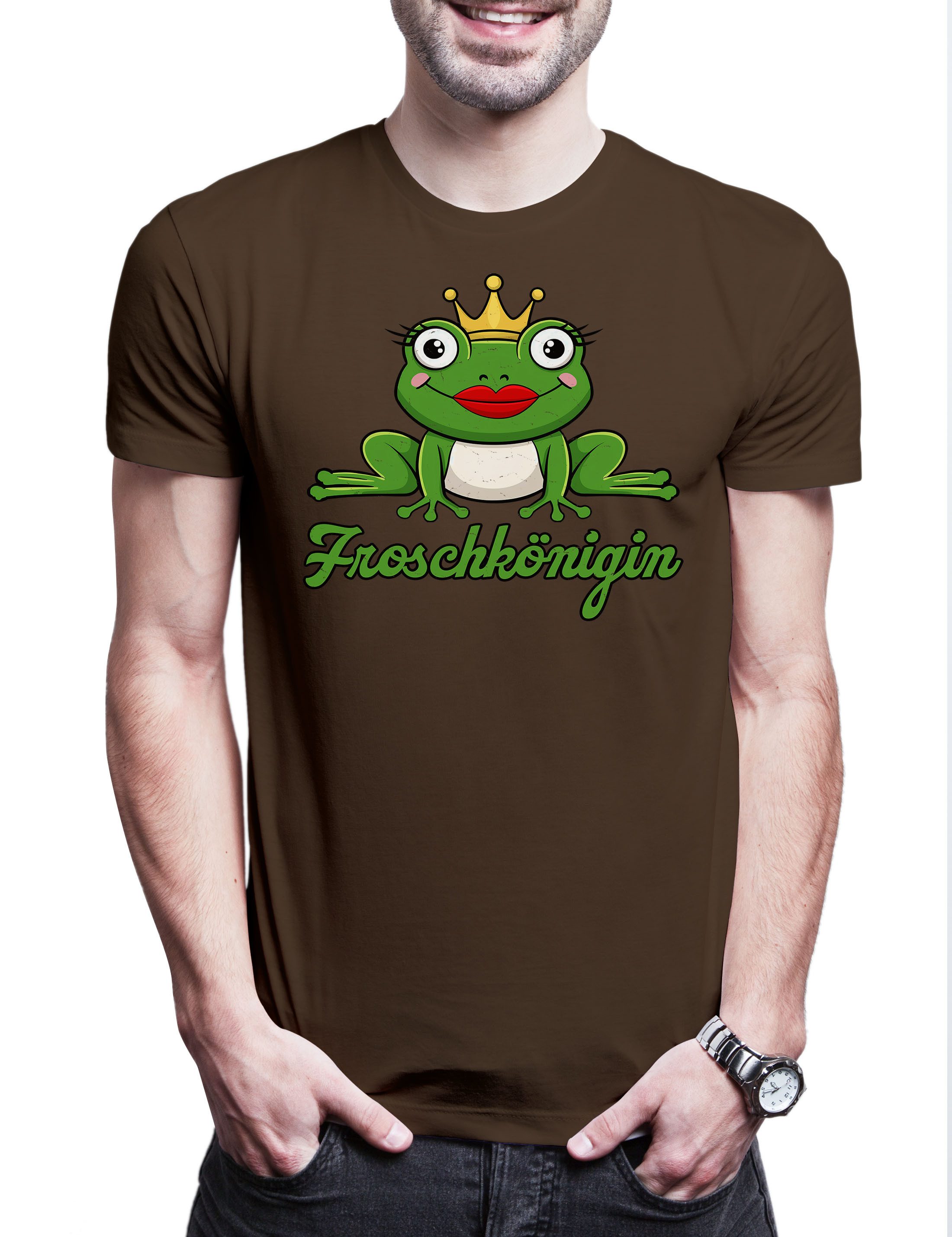 Print-Shirt Froschkönigin Herren T-Shirt Frosch König Verkleidung Fastnacht