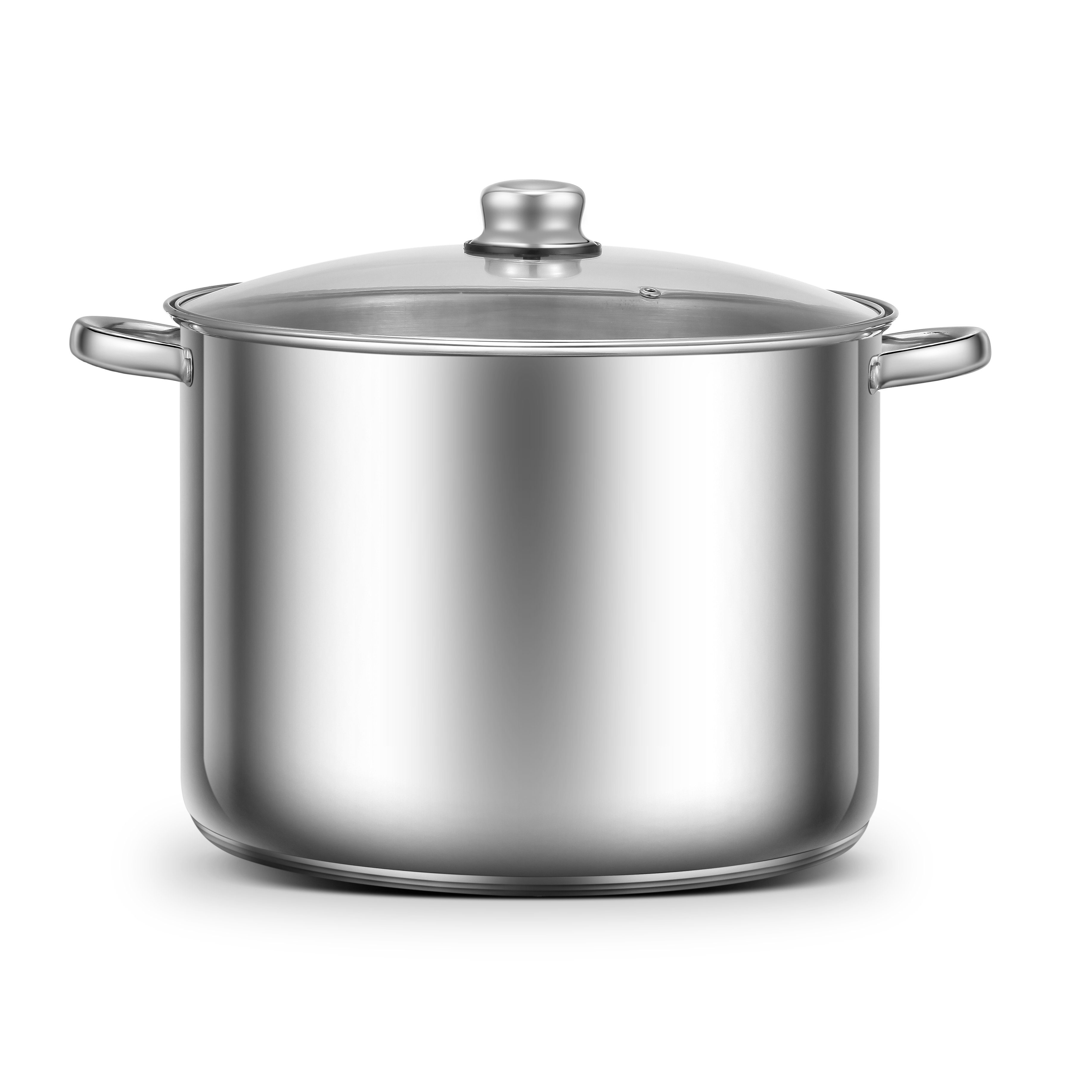 Ribelli Kochtopf Kochtopf Edelstahl, Suppentopf mit Glasdeckel & Kaltgriffen für Küche, 20L