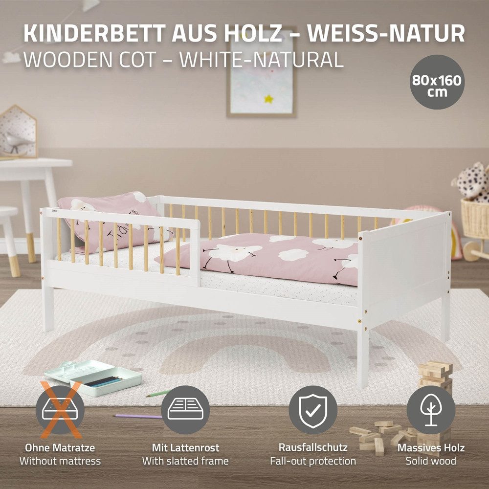 ML-DESIGN Kinderbett Bodenbett Juniorbett inkl. Lattenrost günstig online kaufen