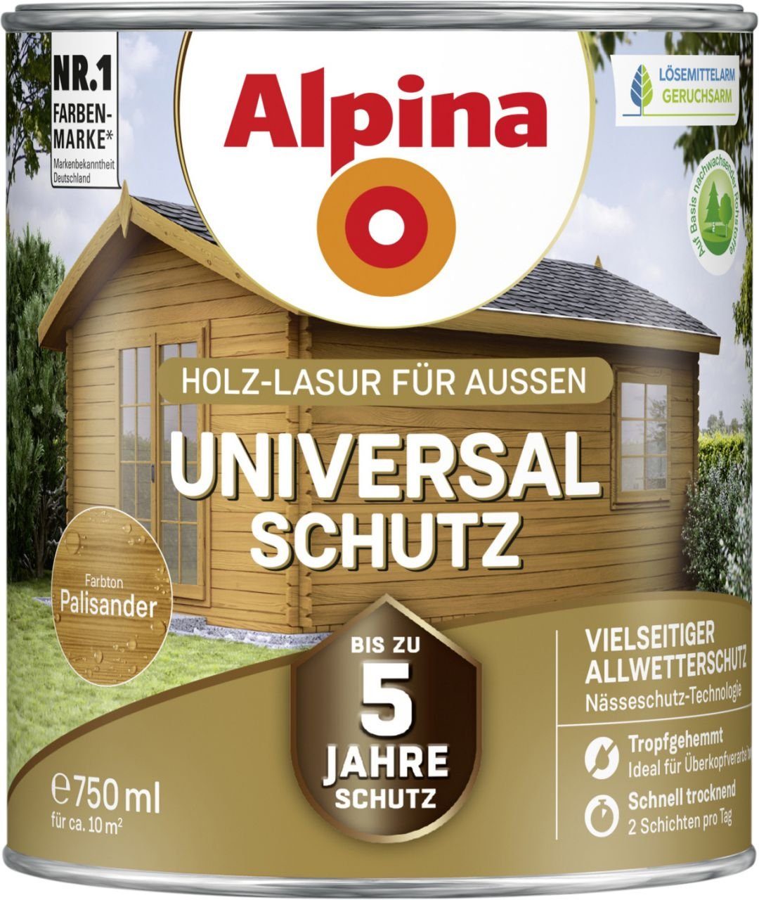 Alpina Holzschutzlasur Alpina Holzlasur Universal-Schutz0,75L palisander