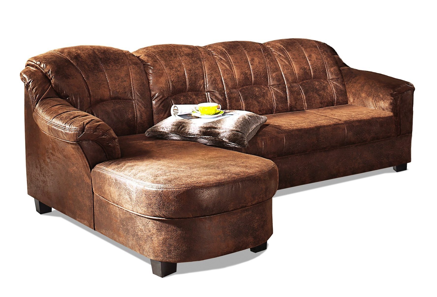 Home affaire Ecksofa Budapest zeitlos & elegant, bequeme Armlehnen, L-Form, wahlweise mit Bettfunktion, mit Recamiere oder Ottomane
