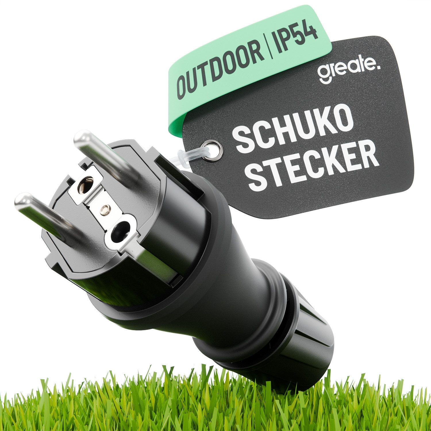 greate. Schuko-Stecker 230V Schuko Затыкать wasserdicht nach IP54 Schukostecker Außenbereich, (1-St)