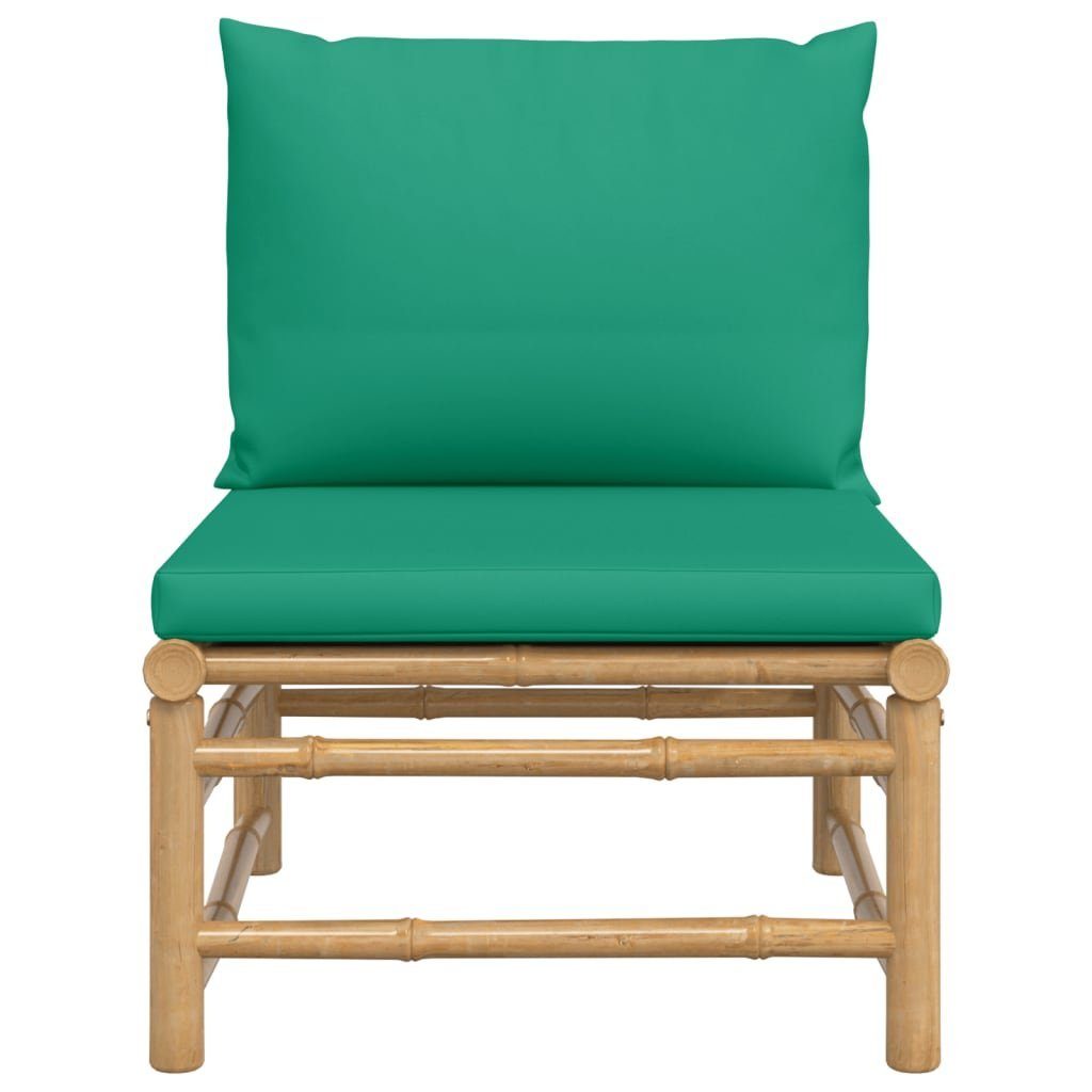 vidaXL Sofaelement Garten-Mittelsofa mit Grünen Kissen günstig online kaufen