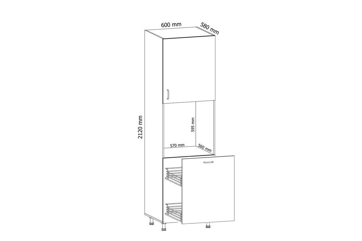 ROYAL24_MARKT Backofenumbauschrank - Flexibel und optimaler Küchenstauraum (Mikrowellenumbauschrank, 1-St., Velmora - D60P-P) Premium - Modern - Exzellent.