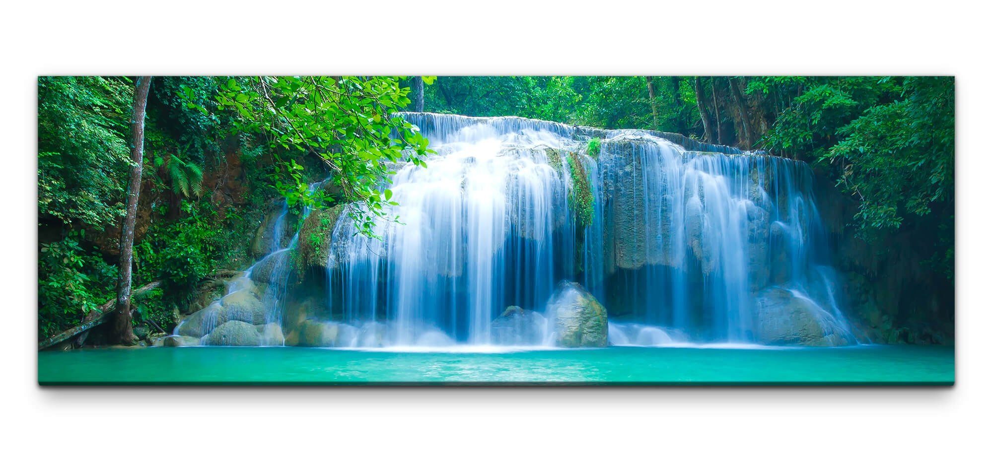 möbel-direkt.de Leinwandbild Bilder XXL Wasserfall Wandbild auf Leinwand