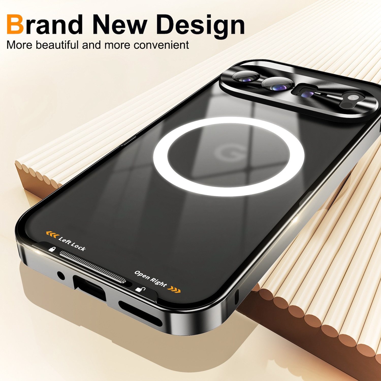 Wigento Handyhülle Für Google Pixel 9 Pro XL Magsafe Metall Schutz Tasche Hülle Schwarz, MagSafe-kompatibel, elegantes Design, umfassender Schutz