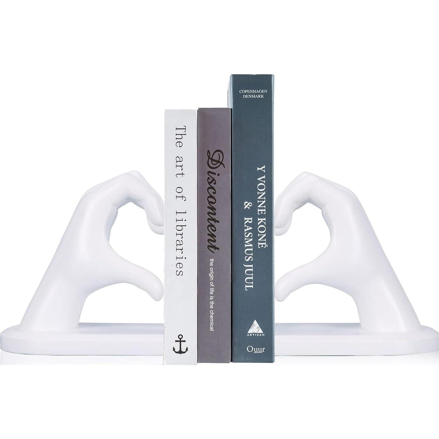 LuxusKollektion Buchstütze Dekorative Harz Buchstützen Set Herz Hände Skulptur