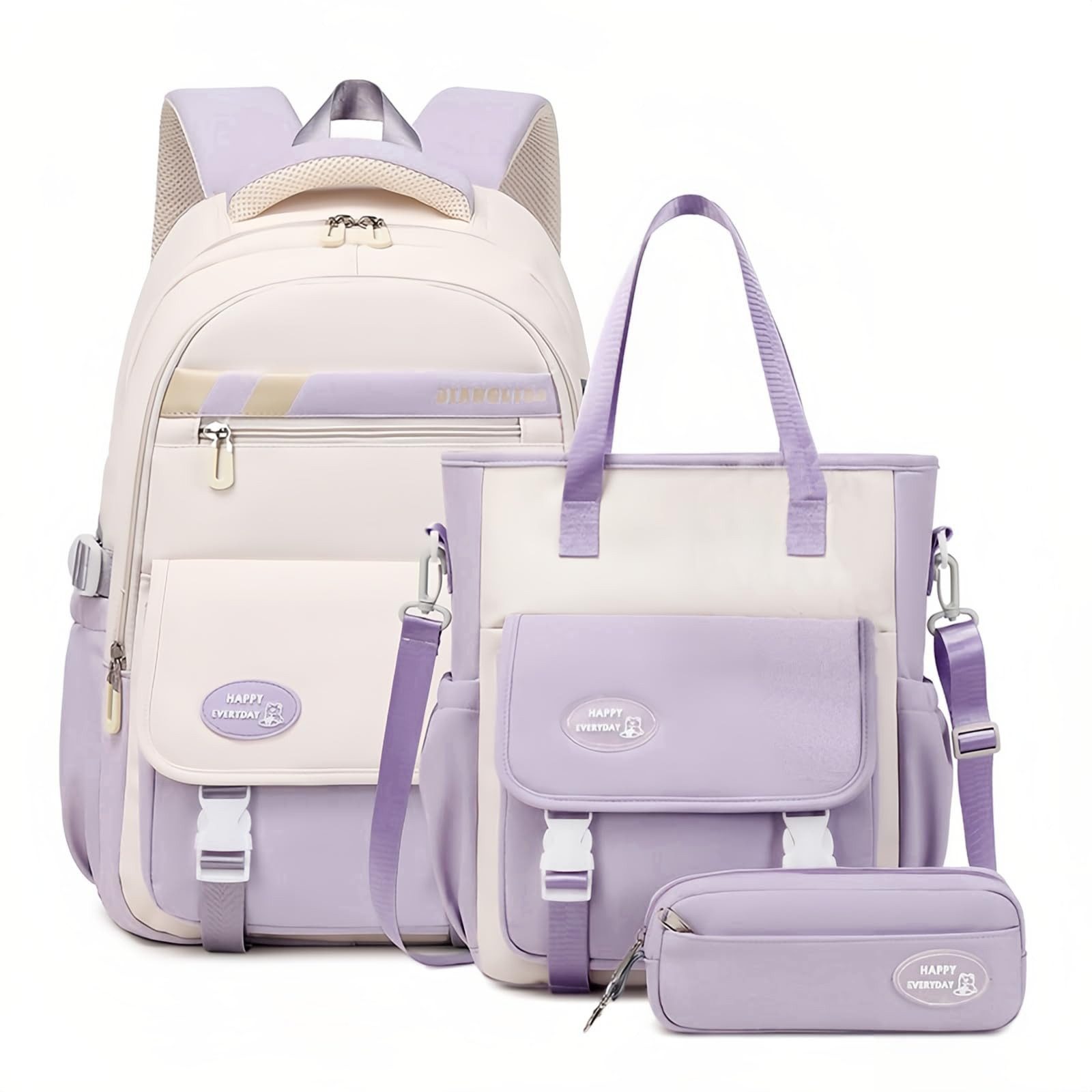 MOPUEA Schulrucksack Schulrucksack-Set 3-tlg Schultasche Wasserabweisend Viele Fächer