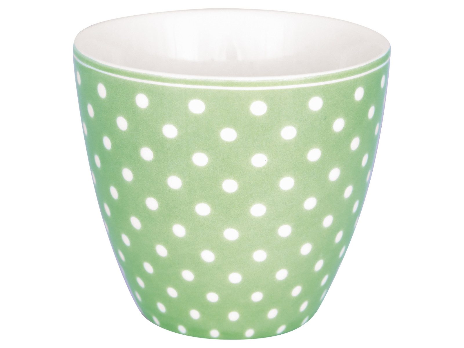 Greengate Becher Dotty Latte Cup pale green 0,35l, Steingut