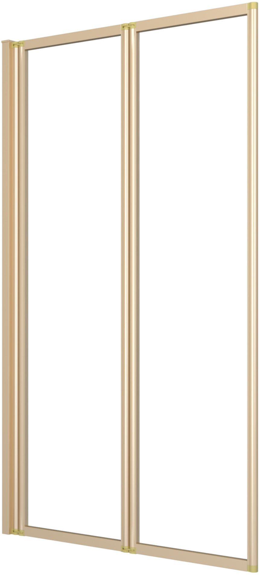 Marwell Badewannenaufsatz Double Gold, Einscheibensicherheitsglas, für Badewanne, 2 schwenkbare Faltwände
