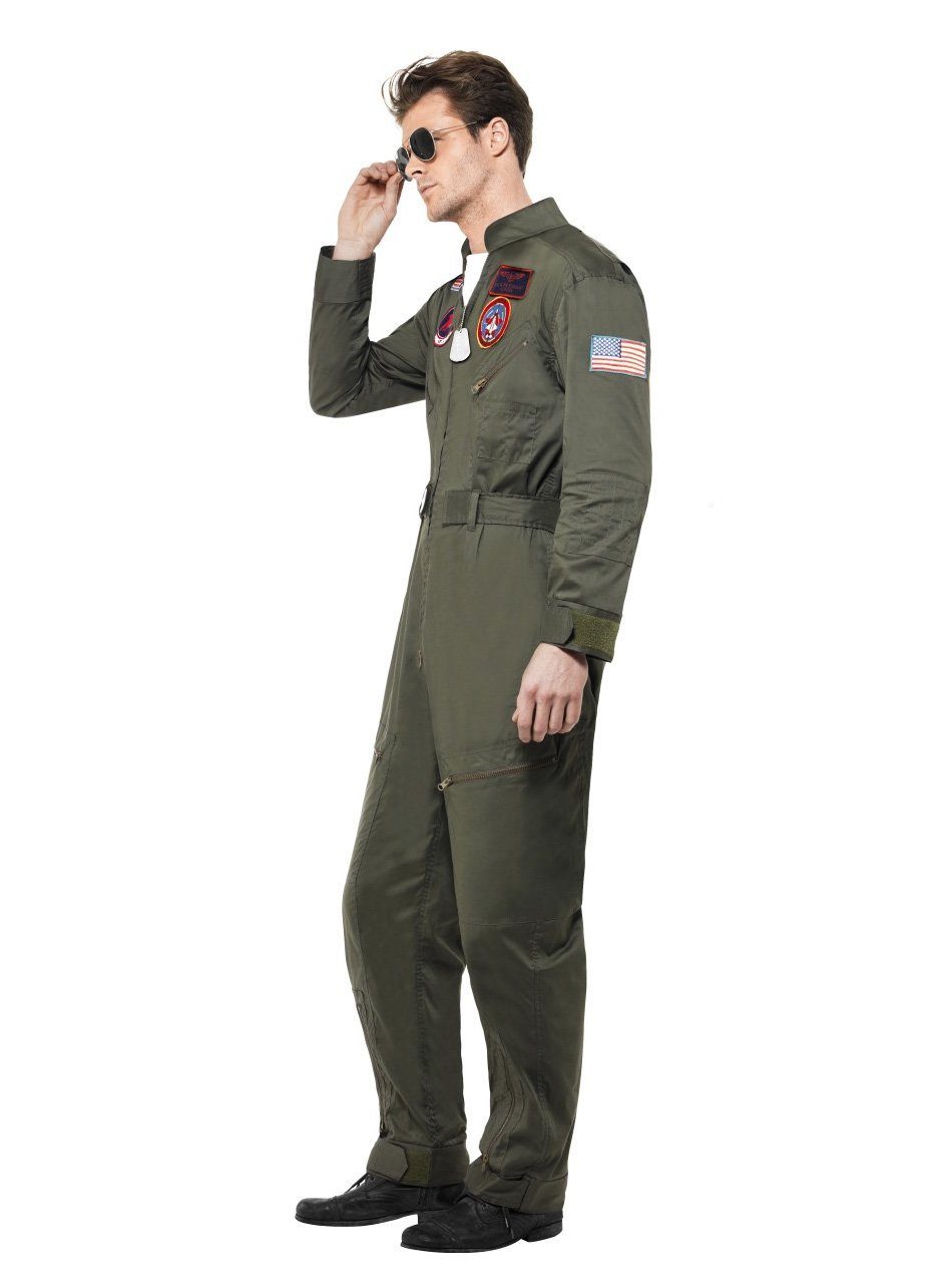 Smiffys Kostüm Top Gun Deluxe - Karneval Faschingskostüm Herren, Original lizenziertes Kostüm aus dem Kult-Film “Top Gun”