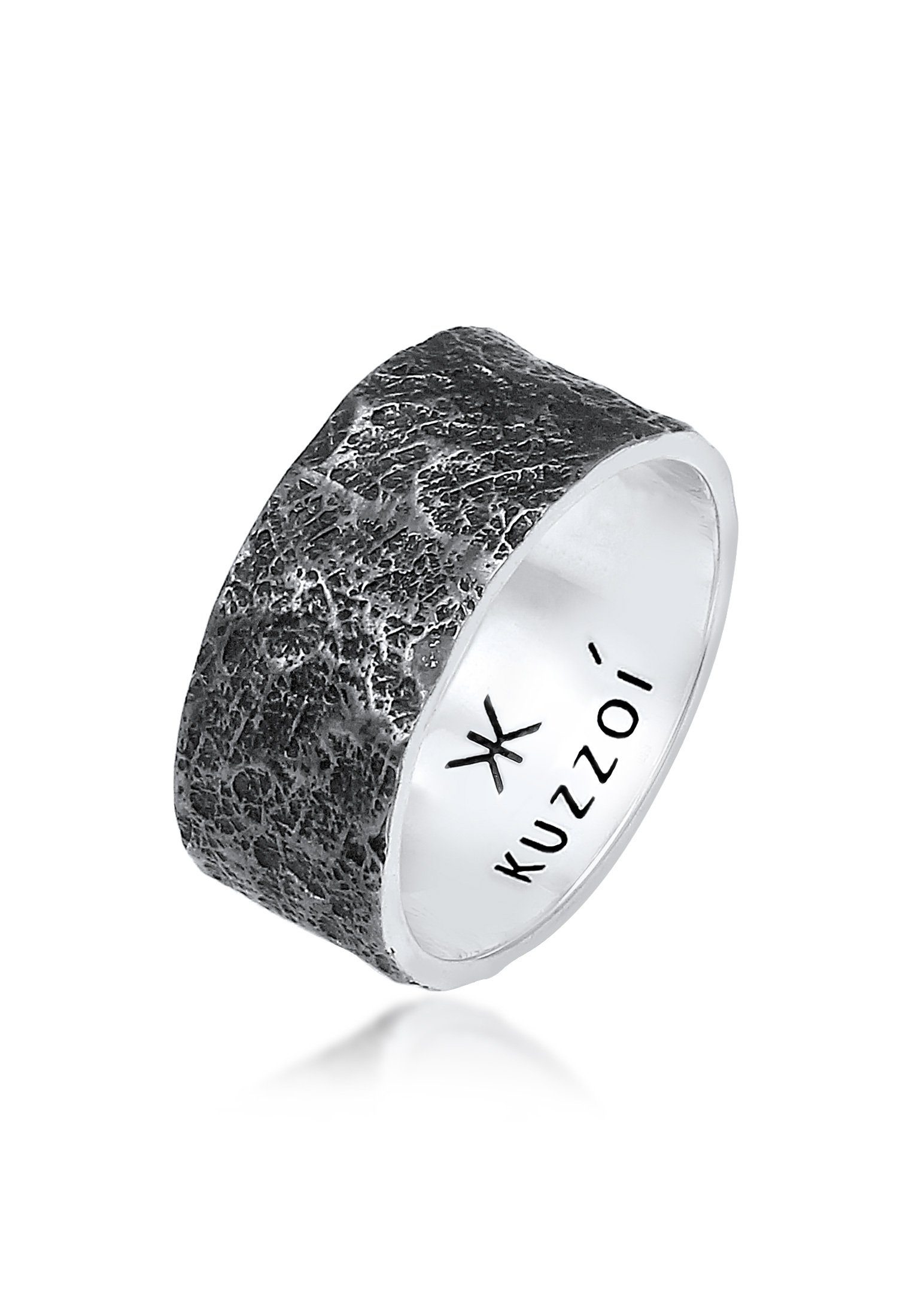 Silberring Herren Bandring Organic Struktur 925 Silber