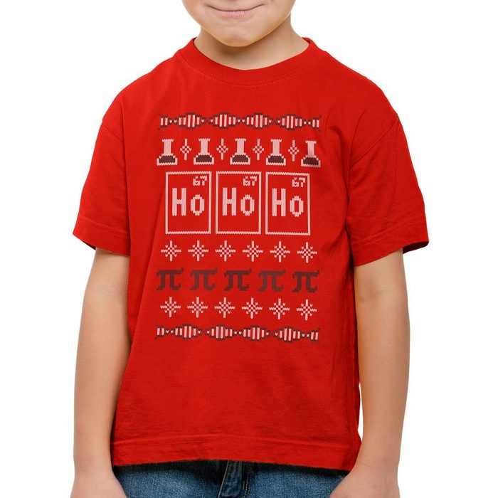 style3 Print-Shirt Kinder T-Shirt Ho Ho Holmium Ugly Sweater chemie x-mas pulli weihnachten