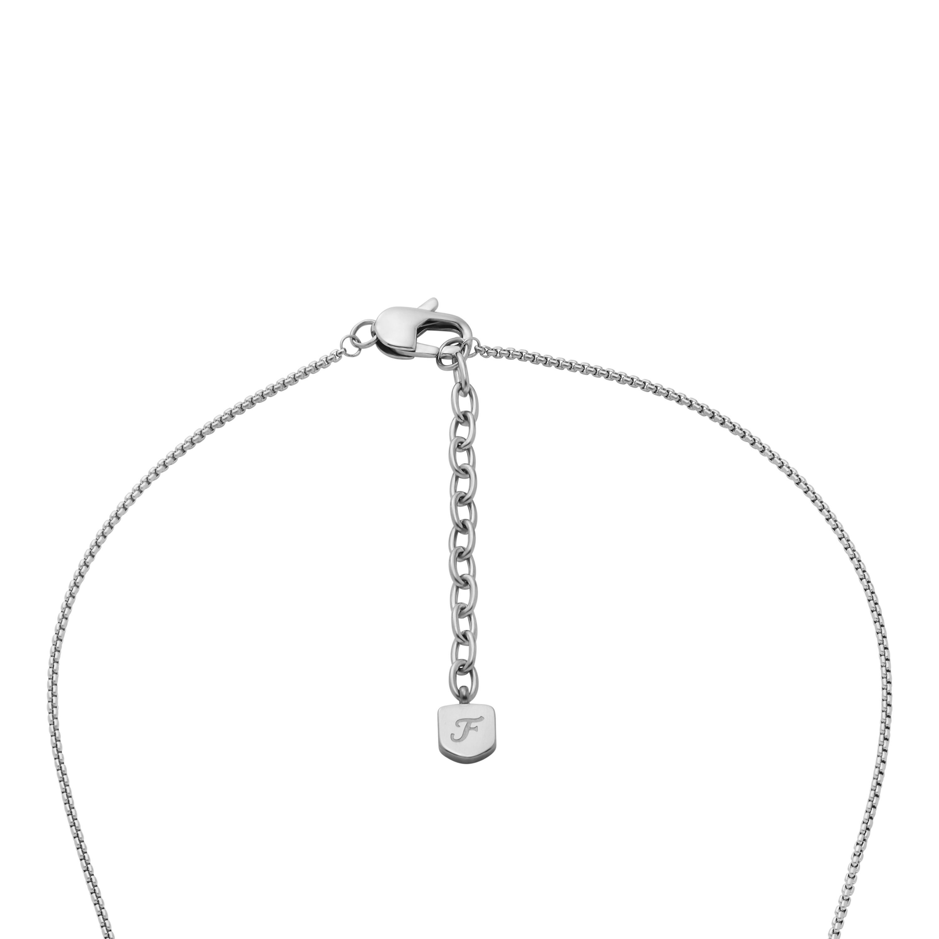 Fossil Kette mit Anhänger Schmuck Geschenk Edelstahl KNOX