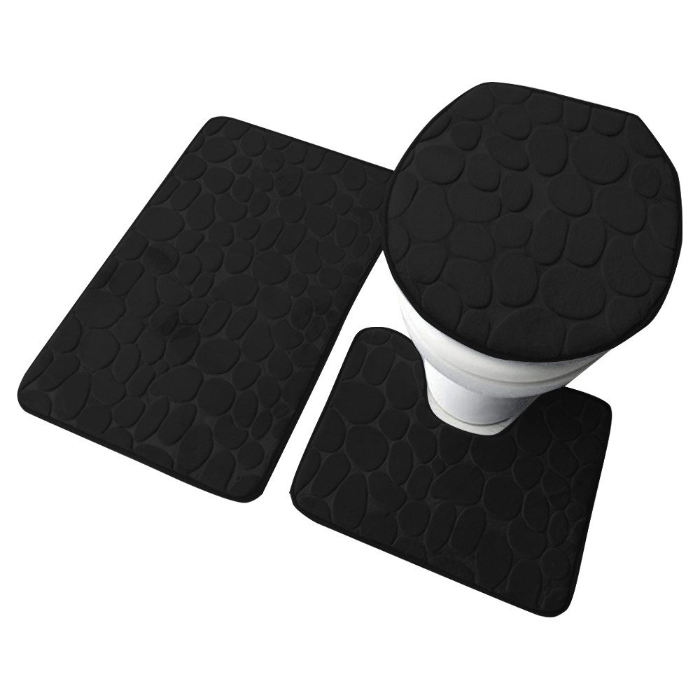 PODOFO Badematte 3-teiliges Badteppich-Set Memory-Schaum rutschfeste Badtep günstig online kaufen