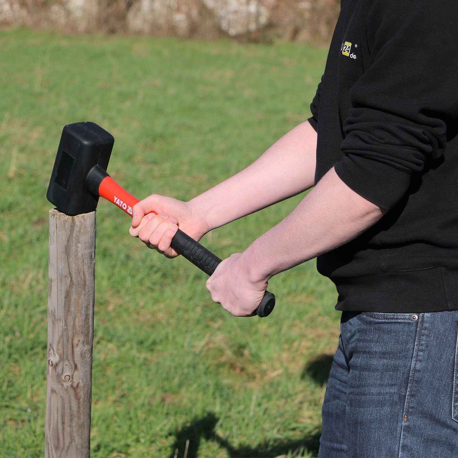 Yato Holzhammer Schonhammer Fäustel Rückschlagfrei 2,4 kg 495 mm Fiberglas YT-46270