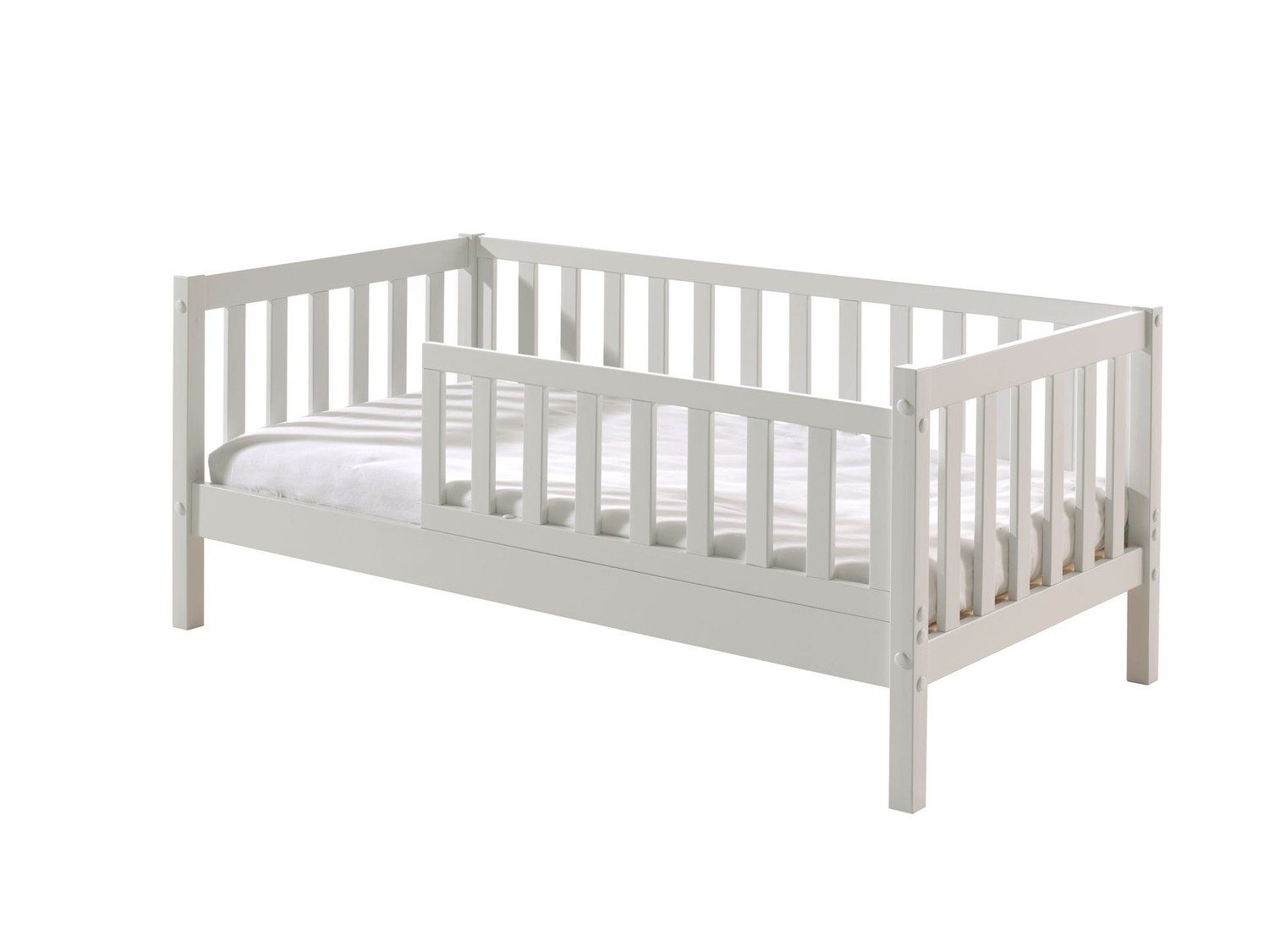 Natur24 Einzelbett Juniorbett 70 x 140 cm Kiefer Weiß