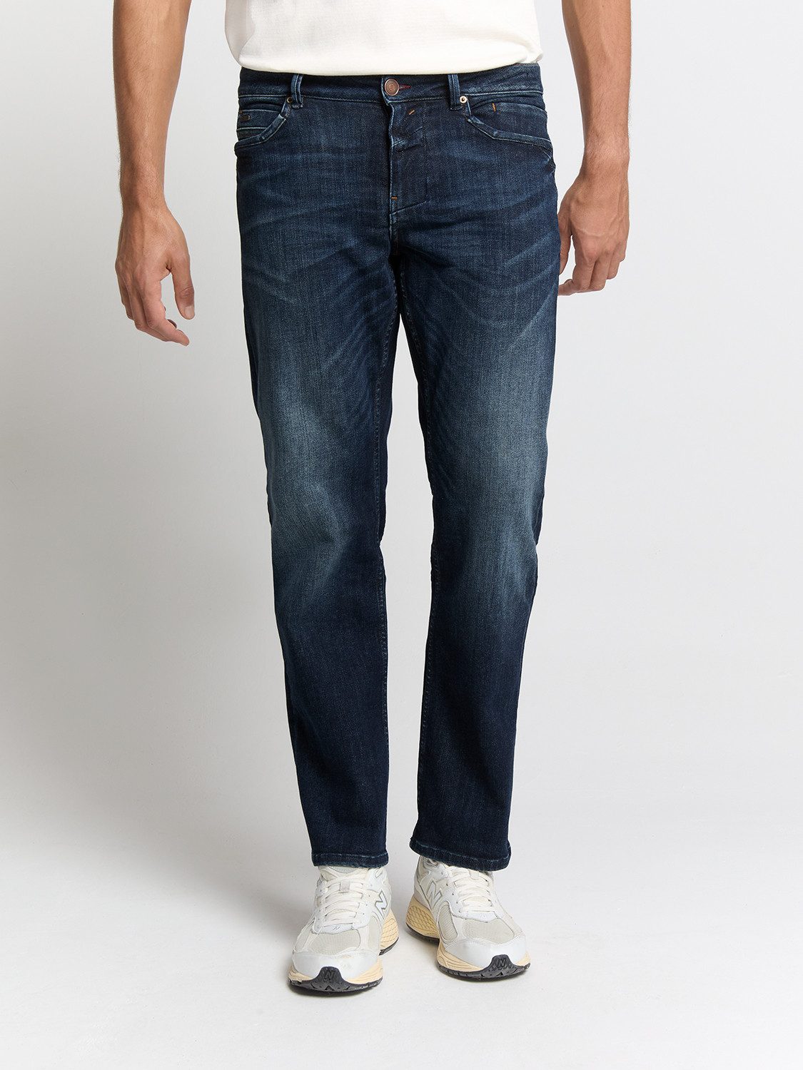 NO EXCESS 5-Pocket-Jeans Denim, Relaxed Fit 715, Dark Denim, Stretch