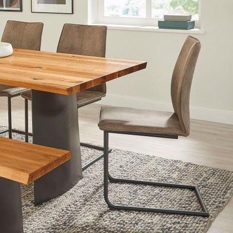 NIEHOFF SITZMÖBEL Freischwinger Capri (Set, 2 St), Gestell aus Eisen, Bezug in Microfaser oder Leder