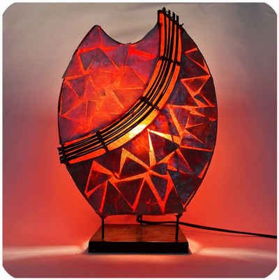 SIMANDRA Stehlampe Perlmutt, Leuchte, ohne Leuchtmittel, je nach Leuchtmittel, Warmweiß, Bali-Design-Lampe, Rot