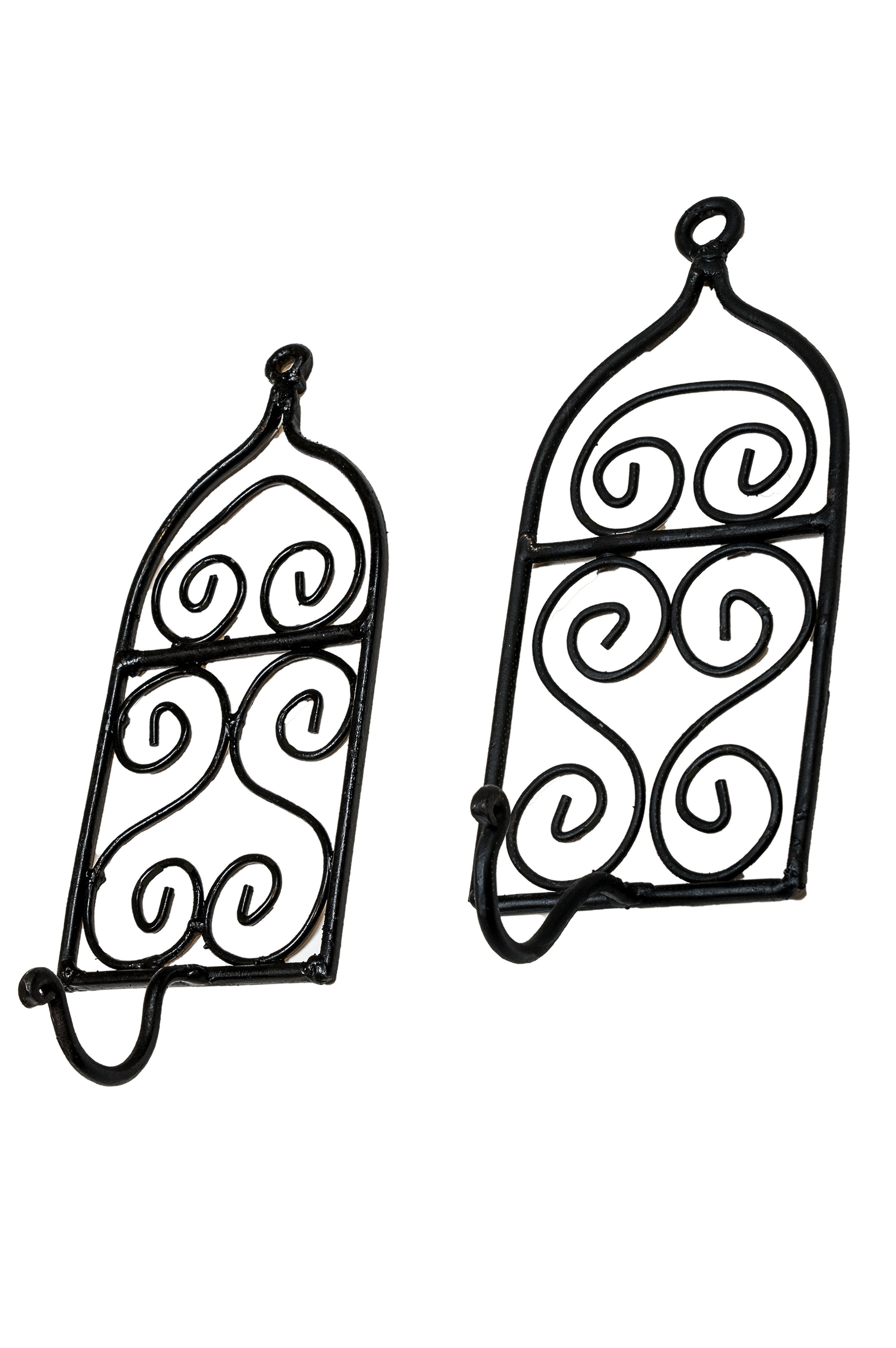 Marrakesch Orient & Mediterran Interior Kleiderhaken Marokkanische Garderobe Sebta klein modern aus Eisen in Schwarz 22 cm, (1-St), Handarbeit