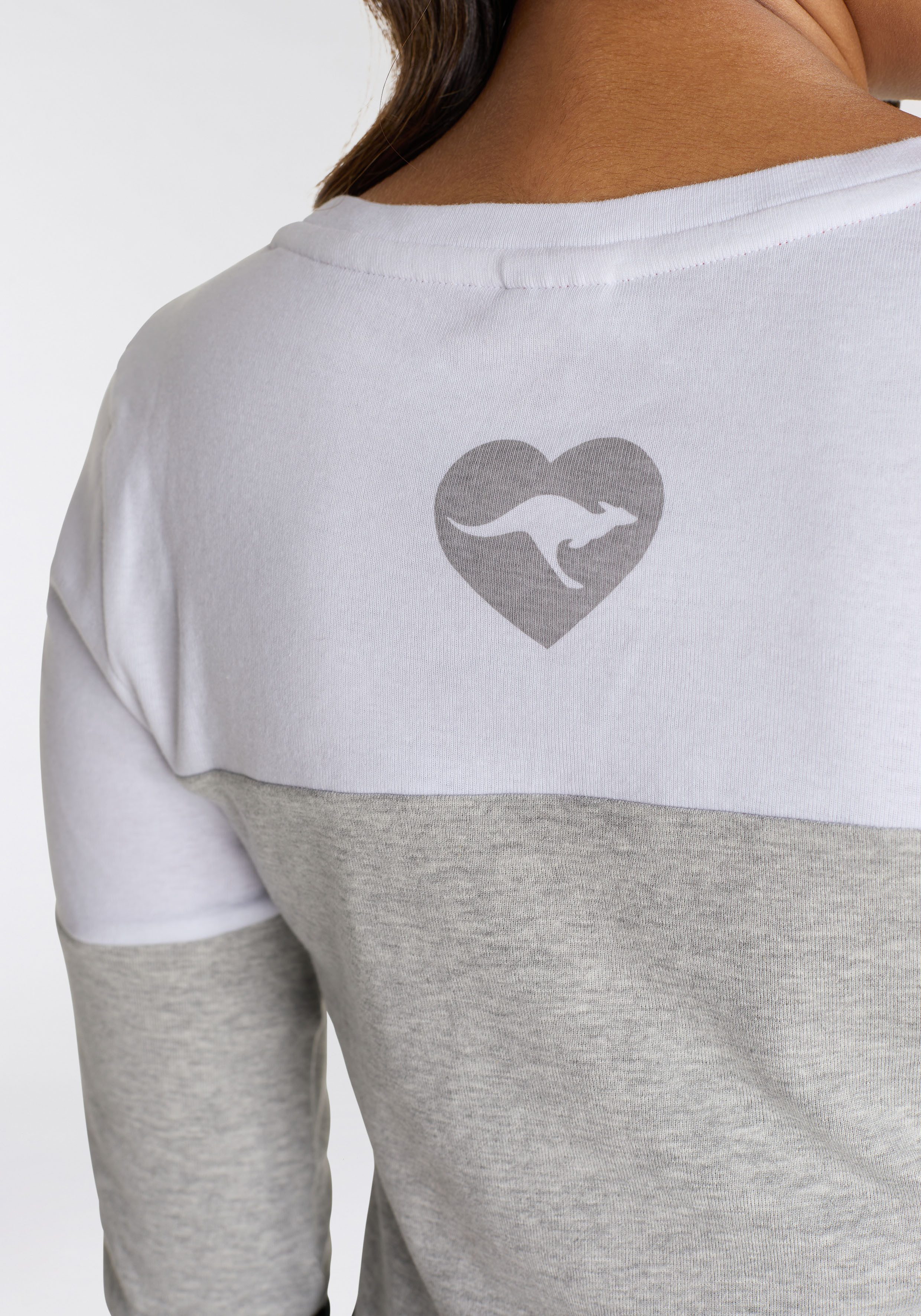 KangaROOS Longsleeve mit Langarm, figurbetonte Passform, Colourblocking-Optik