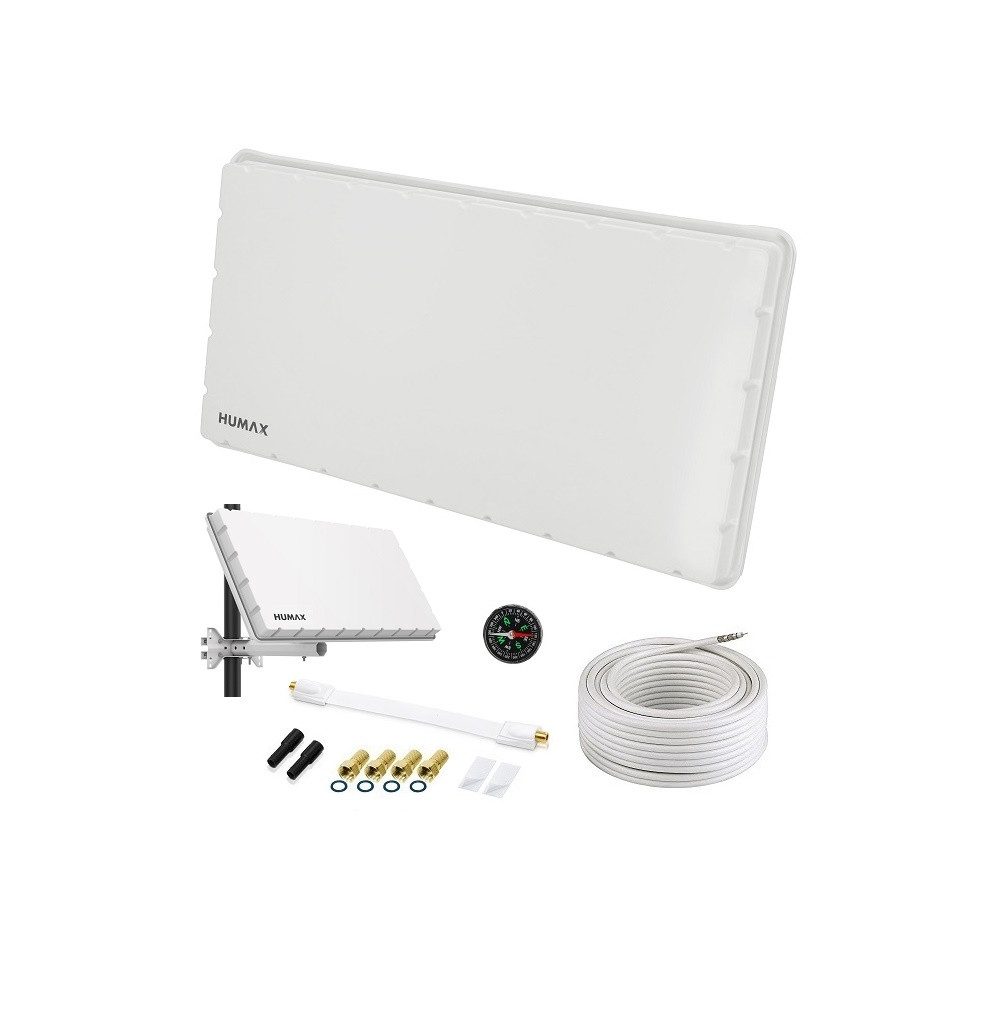 Humax Single Flat Sat Flachantenne H39D+ SET Satelliten-Flachantenne Flachantenne