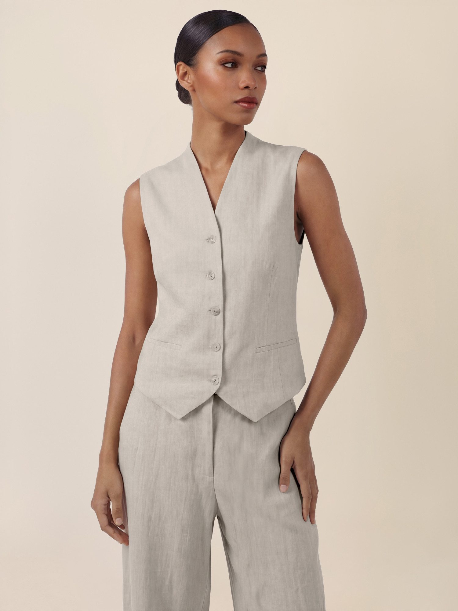 Apart Blusentop mit Stehkragen und Zierknöpfen