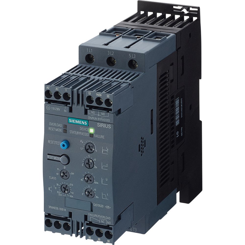 Siemens 3RW4036-1BB04 3RW40361BB04 Sanftstarter Motorleistung bei 400 Hutschienen-Netzteil