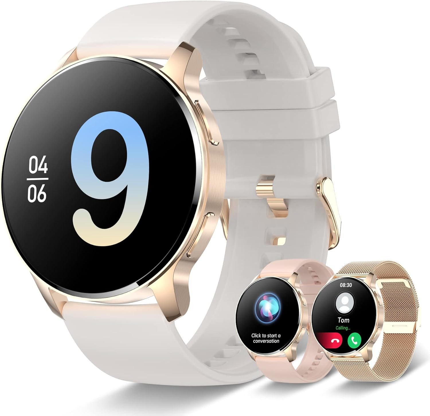 Iaret Smartwatch (3,3 cm, android ios), Fitness Smartwatch mit 1.47 Zoll UHD Display und 100+ Sportmodi