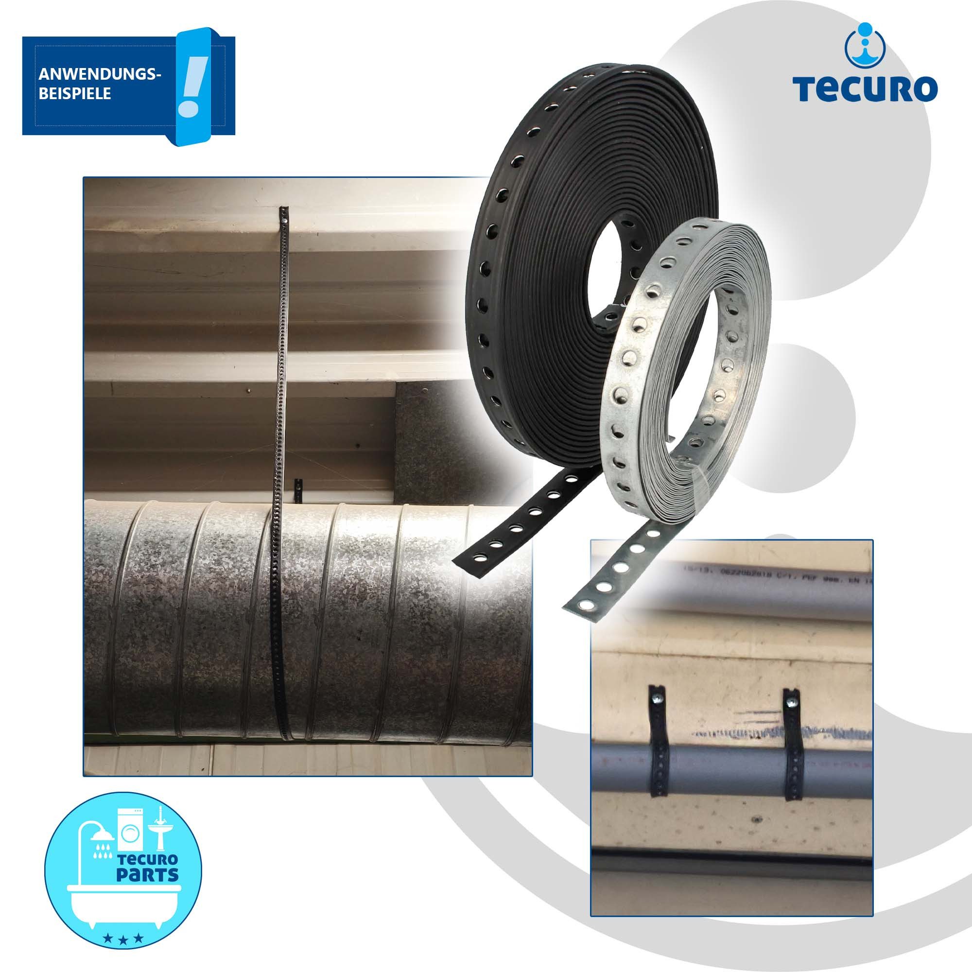 tecuro Lochband Lochband Montageband 10 m Rolle verschiedene Ausführungen – Bild 5 von 5