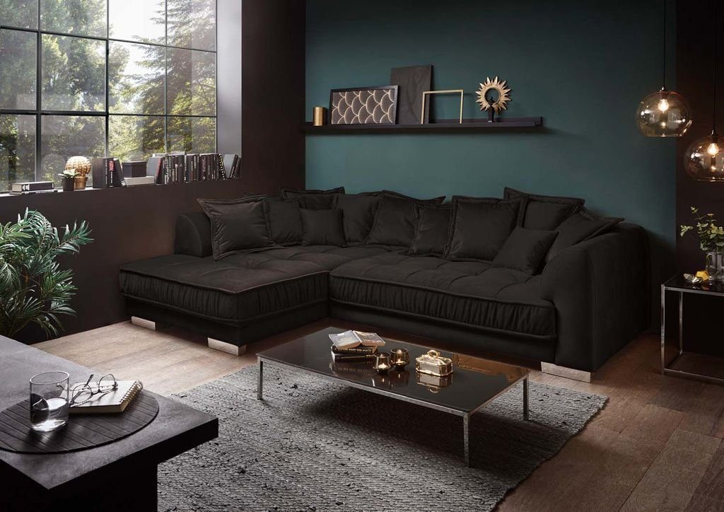Sofa (Espresso) ED Ecksofa, EXCITING DESIGN Braun-Grau 308x192 Ecksofa Pascha Couch cm Eckcouch