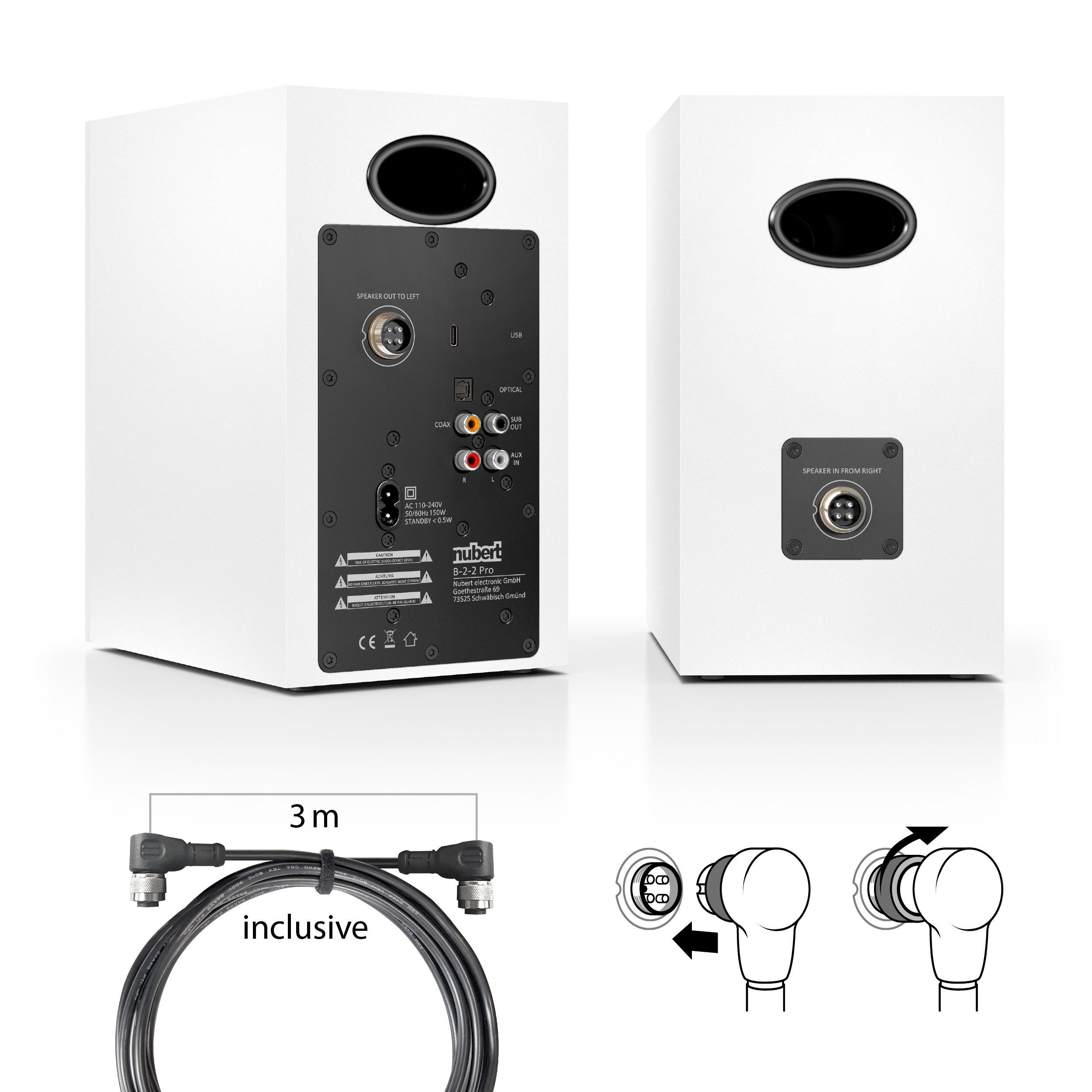 Nubert nuBoxx A-125 pro PC-Lautsprecher (100 W, Aktives Kompaktlautsprecherpaar, 2-Wege, 100 W Dauerleistung pro Paar)
