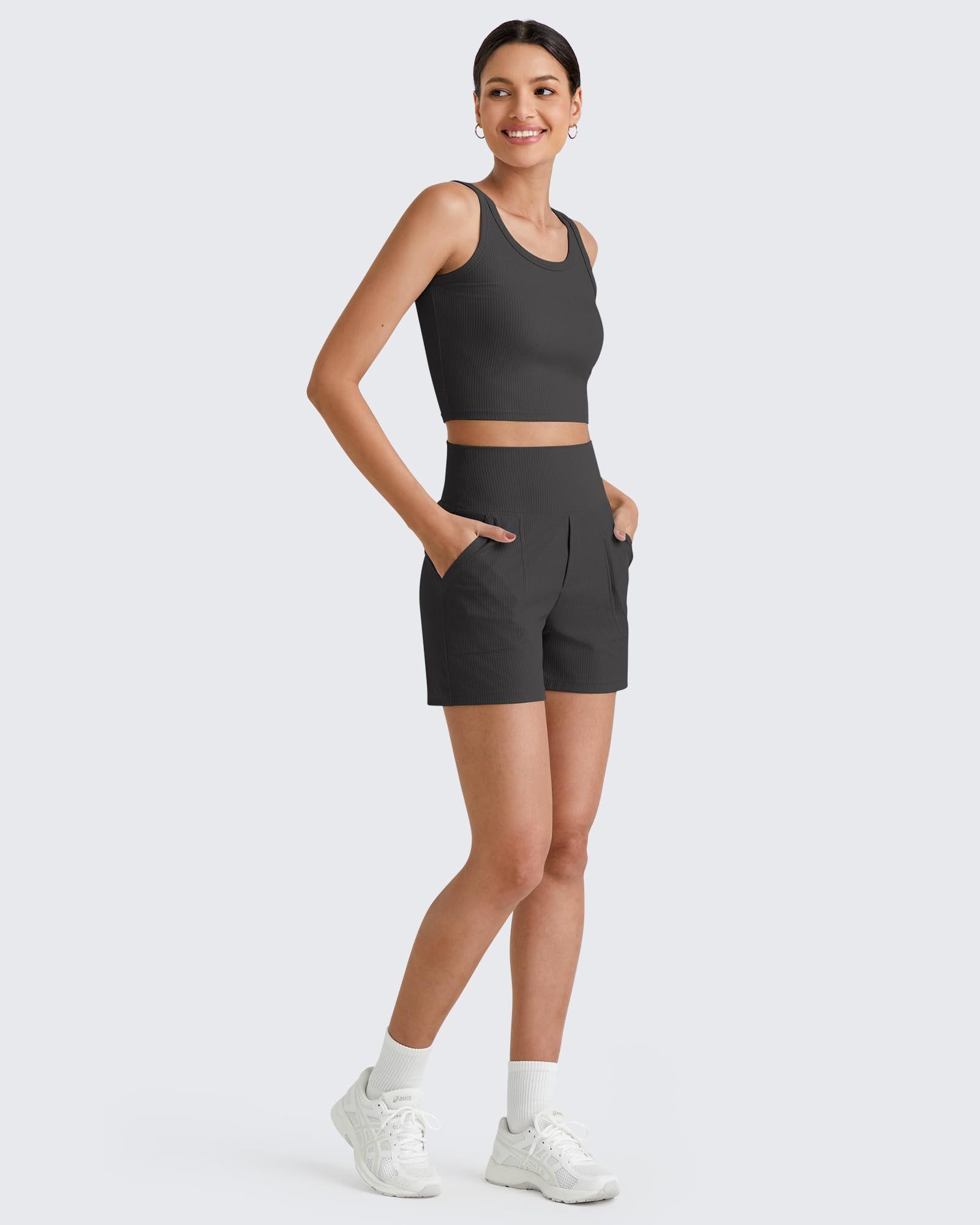 G4Free Shorts Damen Kurze Hosen Jogginghosen Hohe Taille Stretchhosen Beque günstig online kaufen