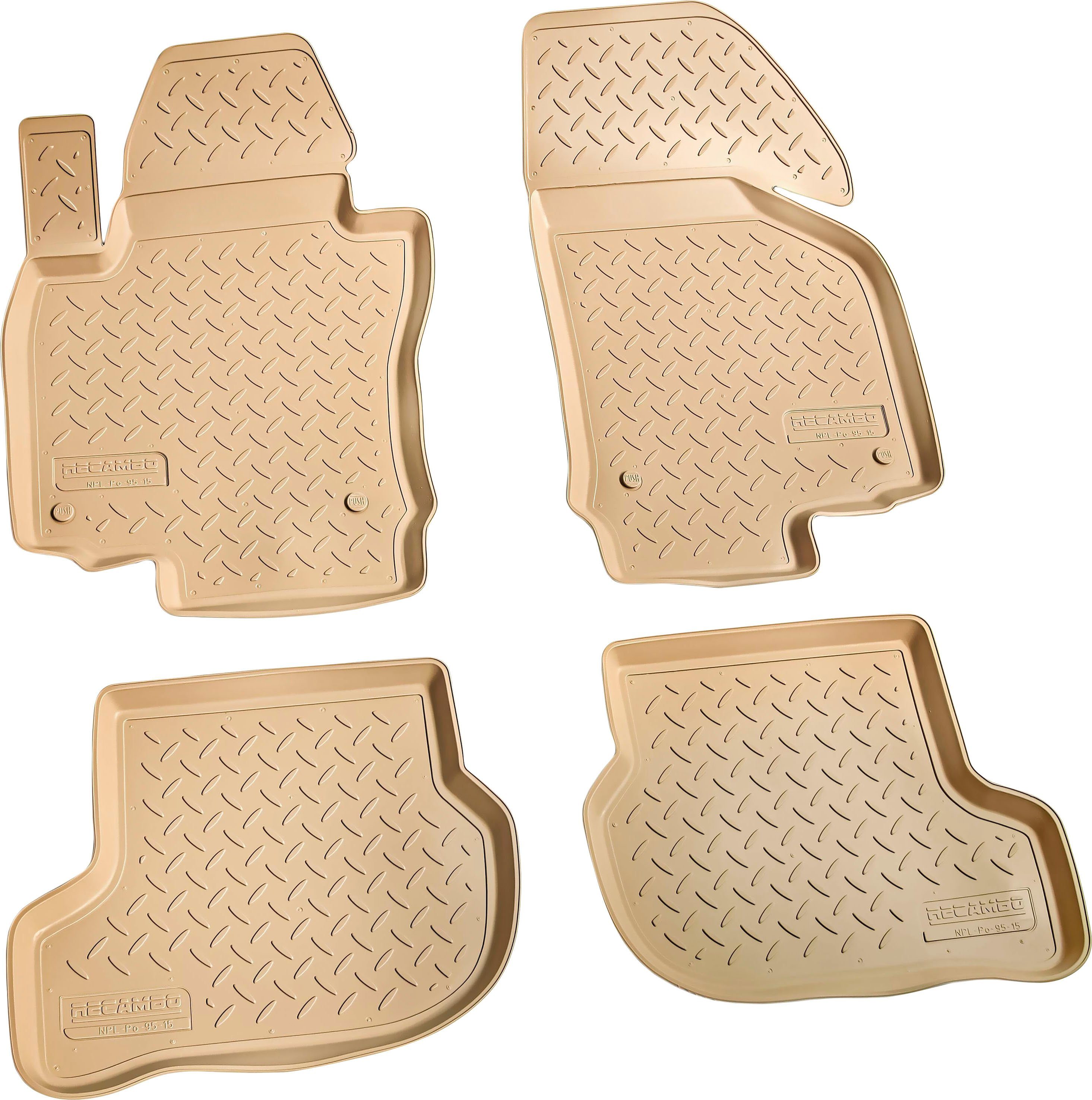 RECAMBO Passform-Fußmatten CustomComforts (4 St), für SEAT Leon, II Typ 1P  2005 - 2012, perfekte Passform, Hohe Gummiqualität (TPE Material) – längere  Lebensdauer der Automatten