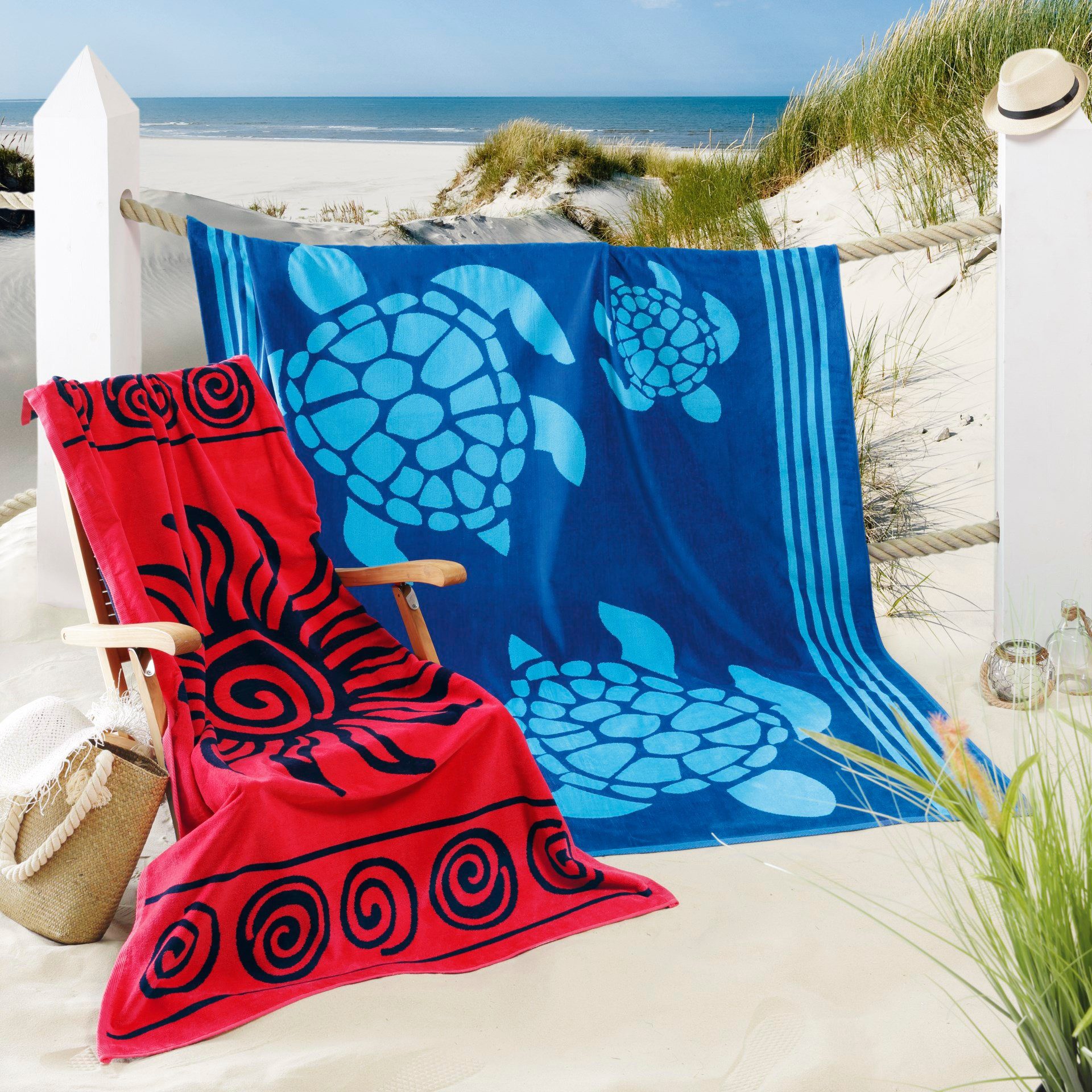 Delindo Lifestyle Strandtuch Tropical "Turtle", Ägyptische günstig online kaufen