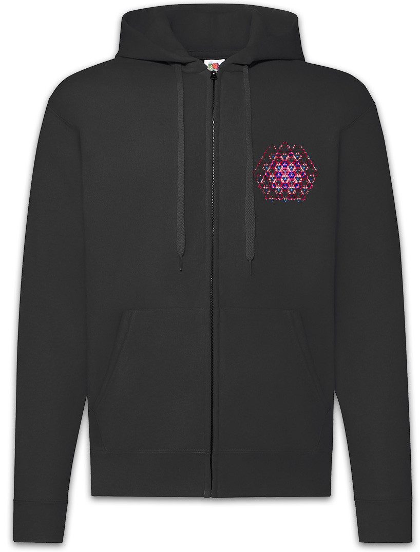 Urban Backwoods Sweatjacke Kaleidoscope V Zipper Hoodie Crystal Kaleidoskop Psychedelic Art Kunst (1-tlg) Hippie Mandala Mosaik Mystik