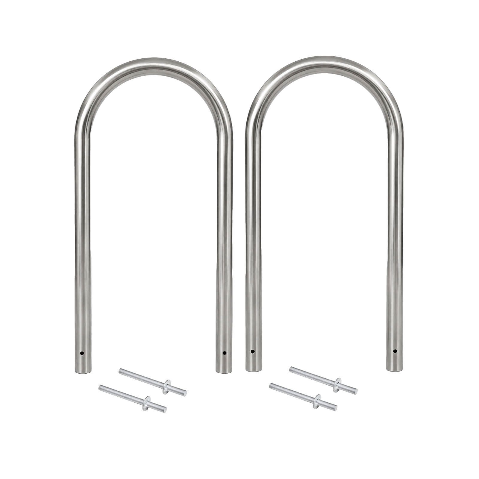 TRUTZHOLM Fahrradständer 2 x Fahrradanlehnbügel 115 x 58cm Edelstahl Ø 60 mm Einbetonieren, Parker Typ U