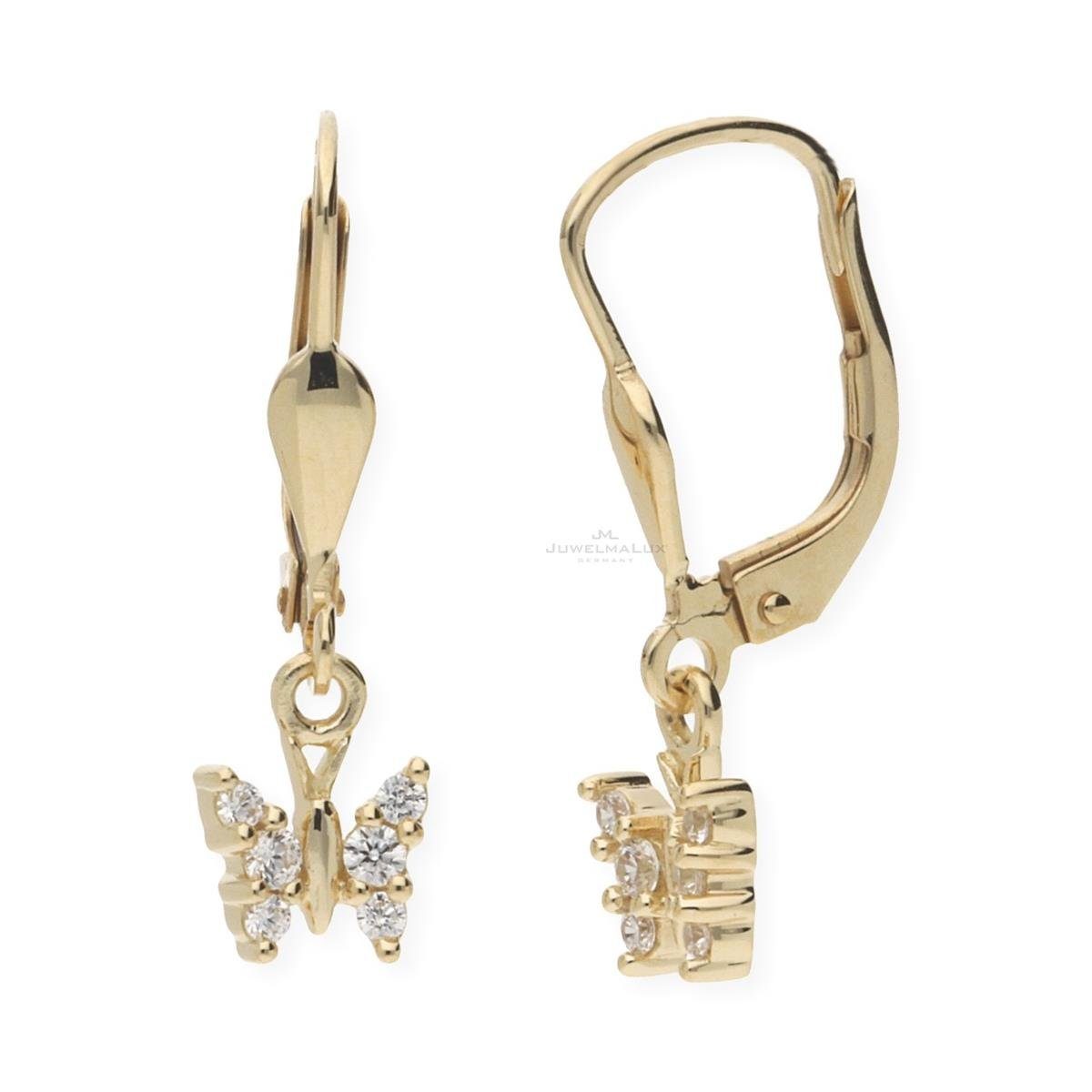 JuwelmaLux Paar Ohrhänger JuwelmaLux Kinder Schmetterling Ohrhänger 333/000 (8 Karat) Gold mit s (kein Set, 2-tlg., inkl. edelm Schmucketui)