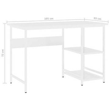 furnicato Schreibtisch Computertisch Weiß 105x55x72 cm MDF und Metall