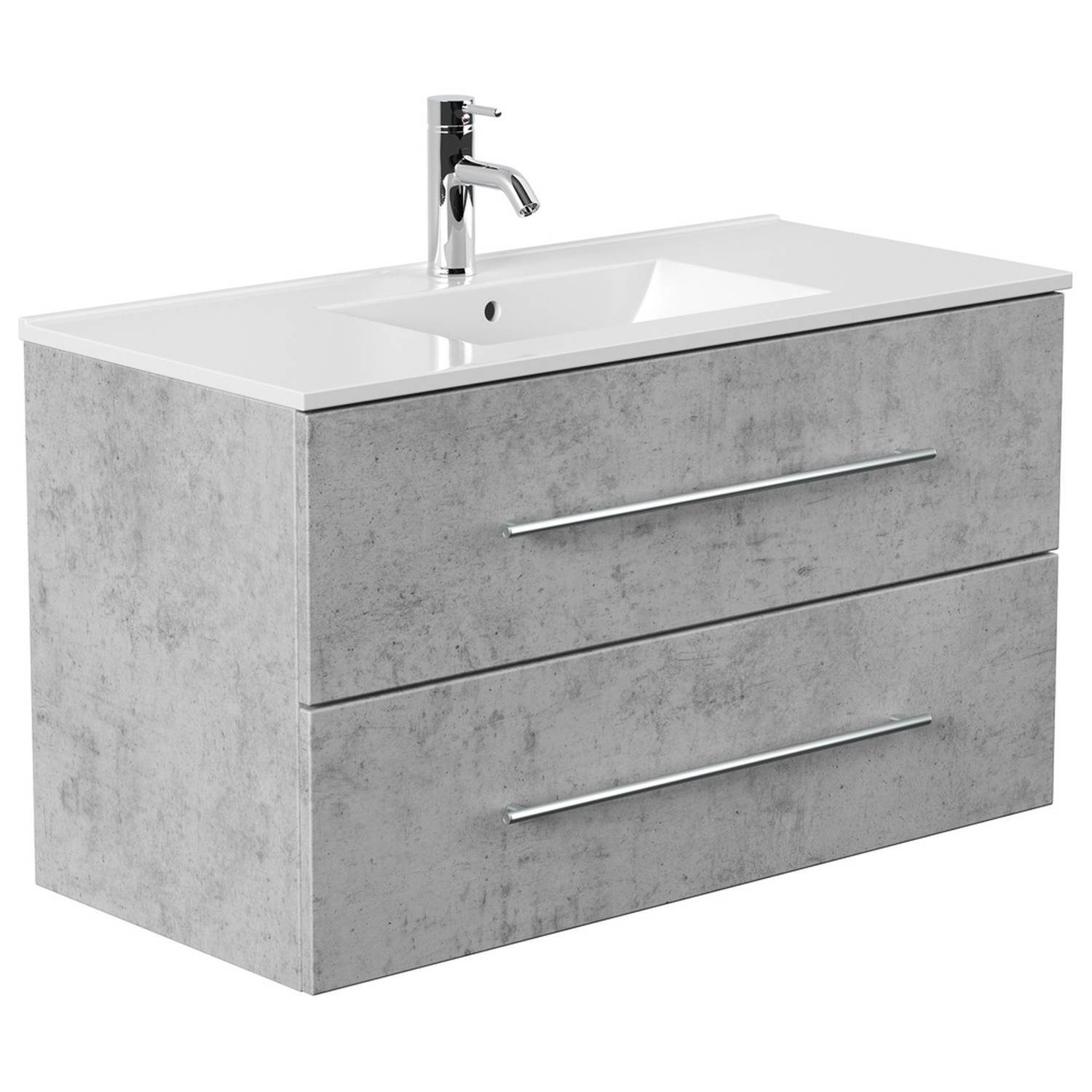 Lomadox Waschtisch »ABUJA-02«, Zeitloser Badezimmer Waschtisch in Beton